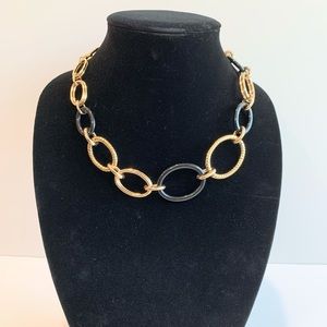 Jones New York gold/black Oval Chain Necklace